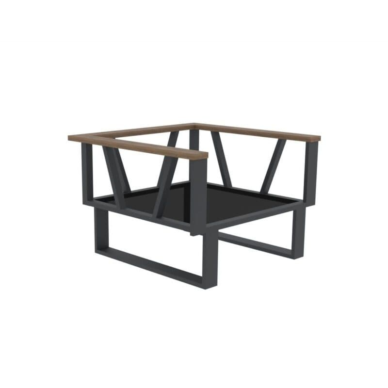 Zebra "Belvedere" Loungesessel, Gestell Edelstahl graphite mit Teakholz