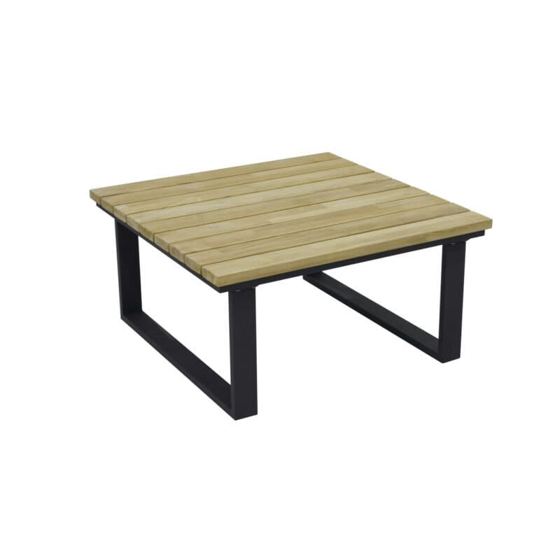 Zebra "Belvedere" Loungetisch/Kaffeetisch, Gestell Edelstahl graphite, Tischplatte Teakholz natur