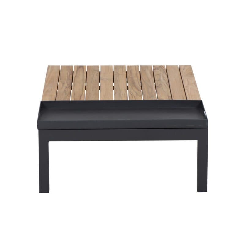Siena Garden "Alvida" Loungetisch inkl. Tablett, Gestell Aluminium matt anthrazit, Tischplatte Teakholz, 102x74 cm