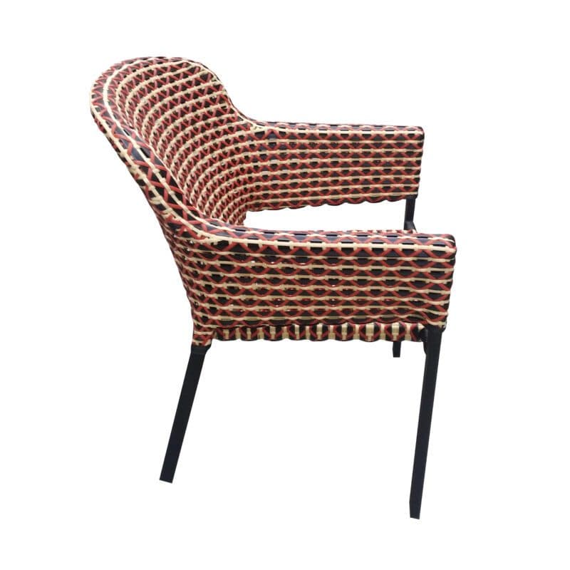 Hartman "Kelly" Diningsessel, Gestell Aluminium carbon black, Sitzfläche Polyrattan Coral red