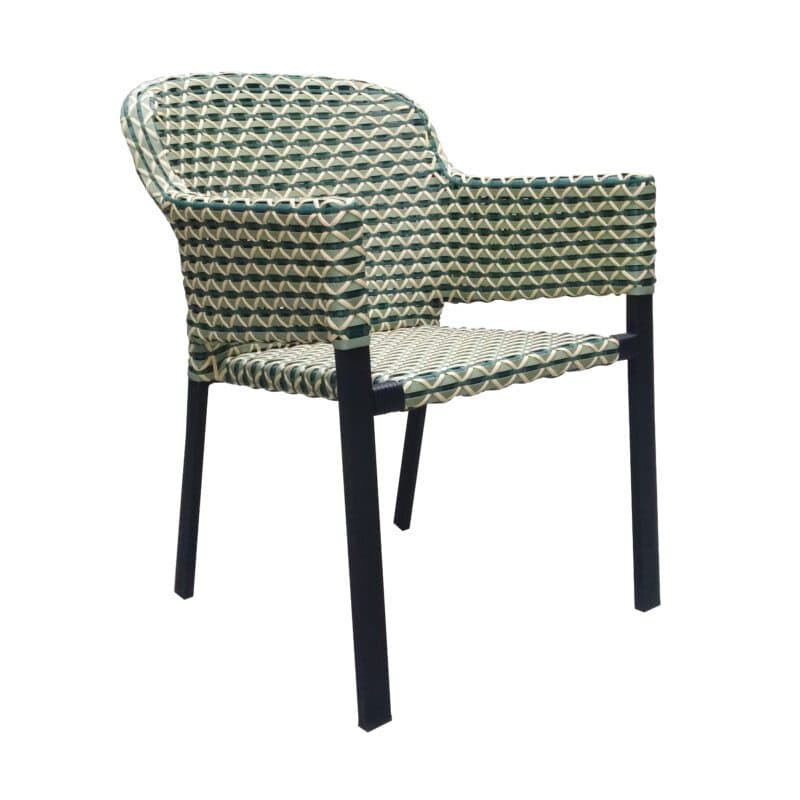 Hartman "Kelly" Diningsessel, Gestell Aluminium carbon black, Sitzfläche Polyrattan Emerald green