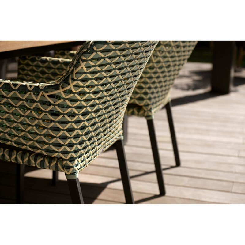 Hartman "Kelly" Diningsessel, Gestell Aluminium carbon black, Sitzfläche Polyrattan Emerald green