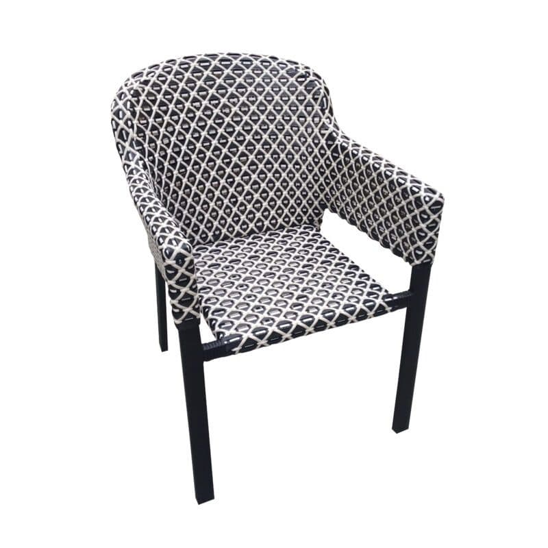 Hartman "Kelly" Diningsessel, Gestell Aluminium carbon black, Sitzfläche Polyrattan White&Black