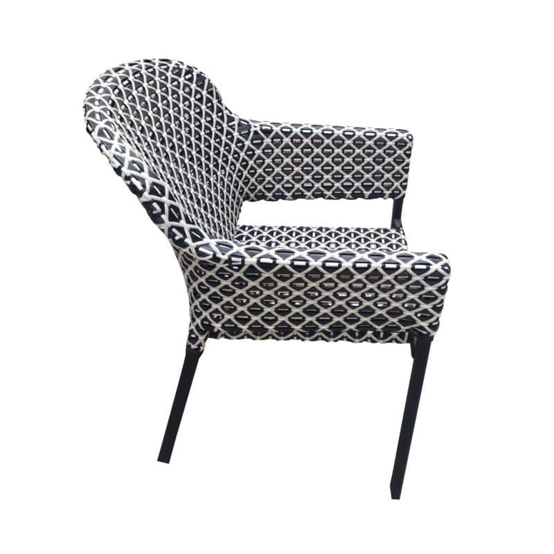 Hartman "Kelly" Diningsessel, Gestell Aluminium carbon black, Sitzfläche Polyrattan White&Black