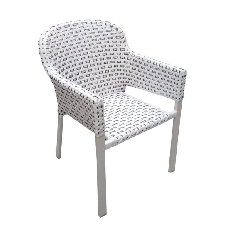 Hartman "Kelly" Diningsessel, Gestell Aluminium royal white, Sitzfläche Polyrattan Moccacino
