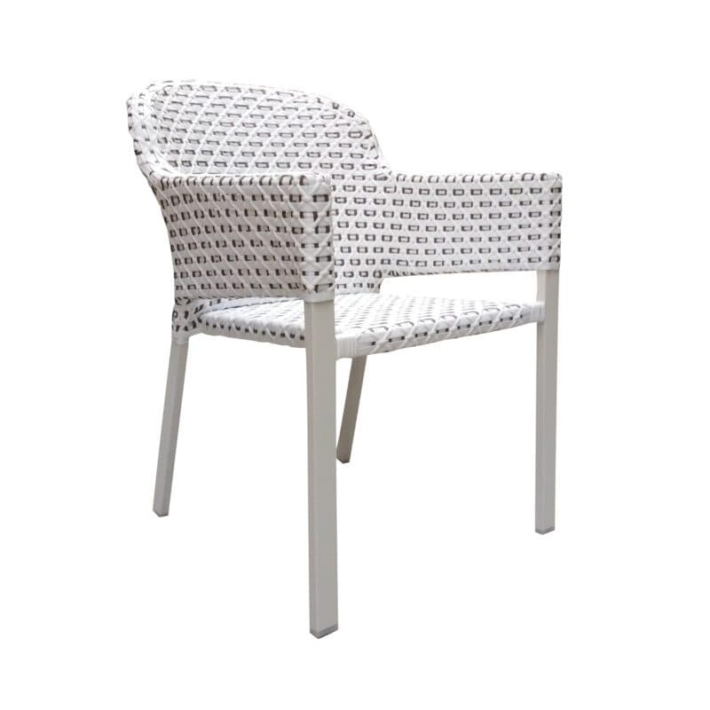 Hartman "Kelly" Diningsessel, Gestell Aluminium royal white, Sitzfläche Polyrattan Moccacino