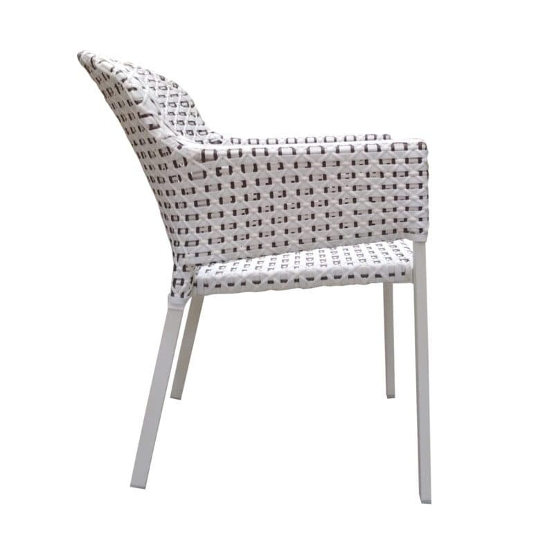 Hartman "Kelly" Diningsessel, Gestell Aluminium royal white, Sitzfläche Polyrattan Moccacino