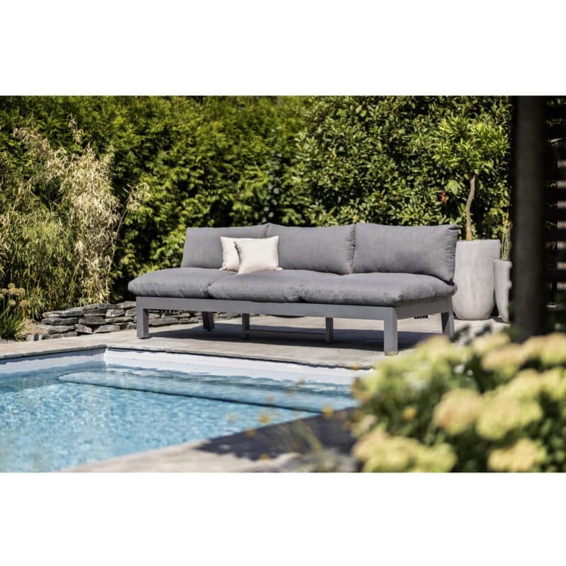 Kettler Comfort Loungesofa 3-sitzig, Alu anthrazit matt, Outdoorbezug graphit
