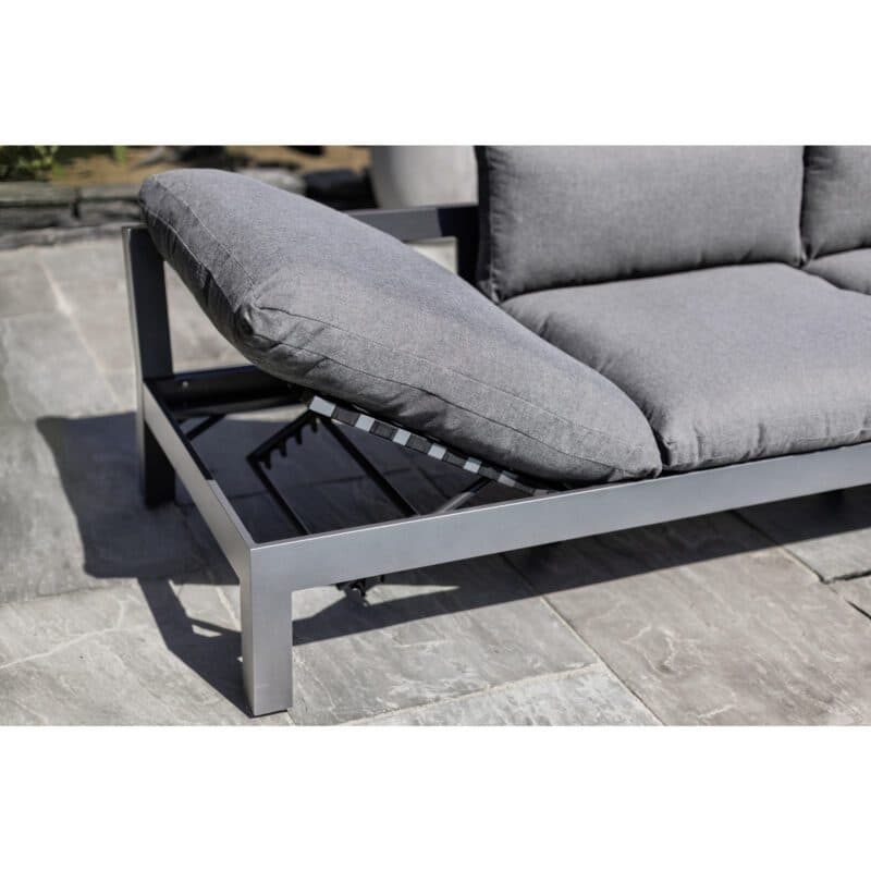 Kettler Comfort Loungesofa 3-sitzig, Alu anthrazit matt, Outdoorbezug graphit