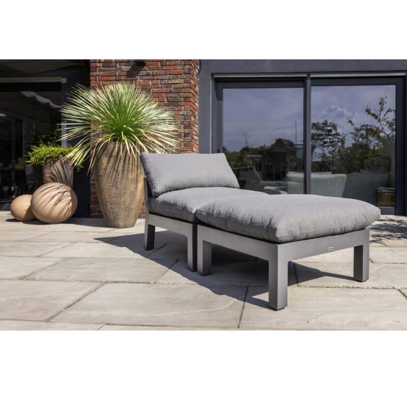 Kettler Comfort Mittelteil plus Hocker, Alu anthrazit matt, Outdoorbezug graphit