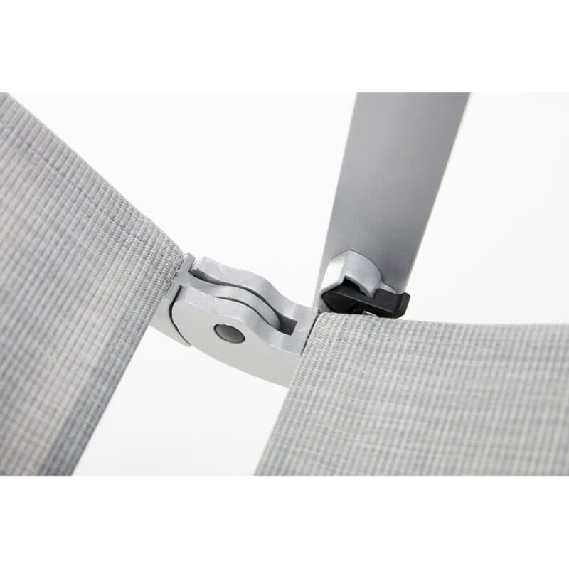 Kettler Diamond Klappsessel, Aluminium silber, Bezug Textilen hellgrau, Armlehnen Teak