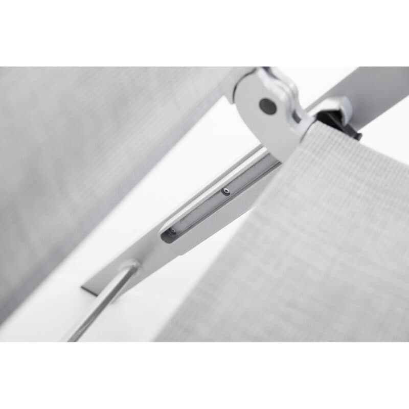 Kettler Diamond Klappsessel, Aluminium silber, Bezug Textilen hellgrau, Armlehnen Teak