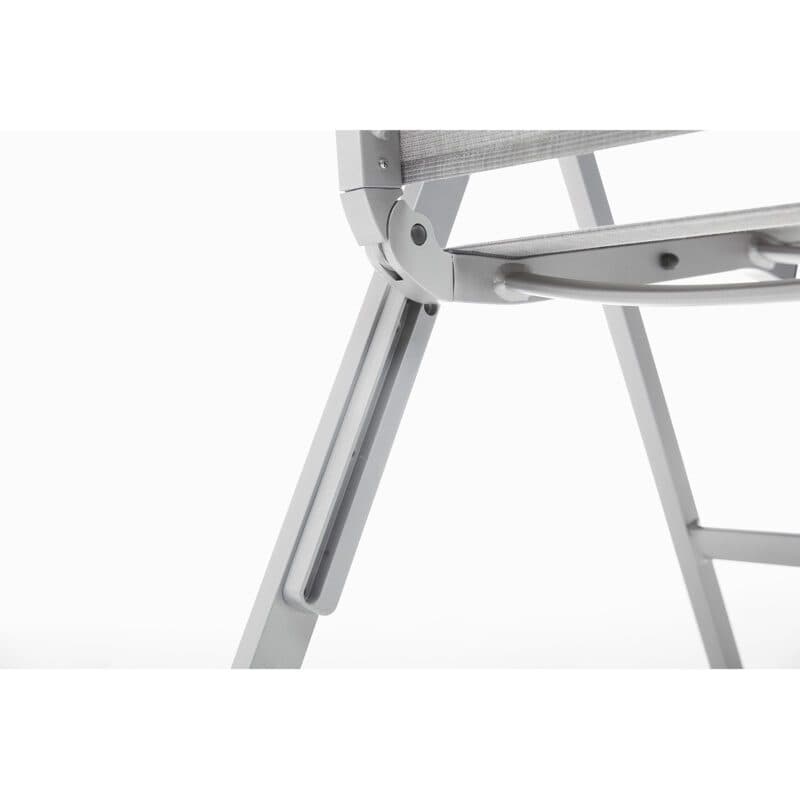 Kettler Diamond Klappsessel, Aluminium silber, Bezug Textilen hellgrau, Armlehnen Teak
