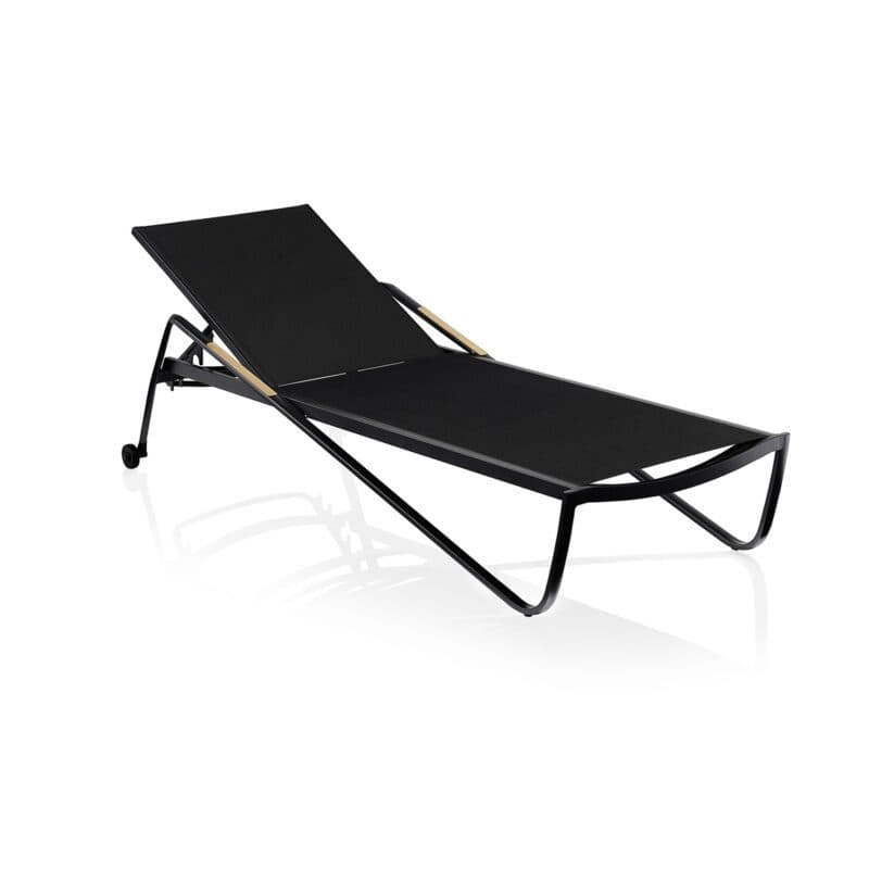 Kettler Diamond Stapelliege, Alu anthrazit, Twitchell® charcoal, Armlehnen Teak