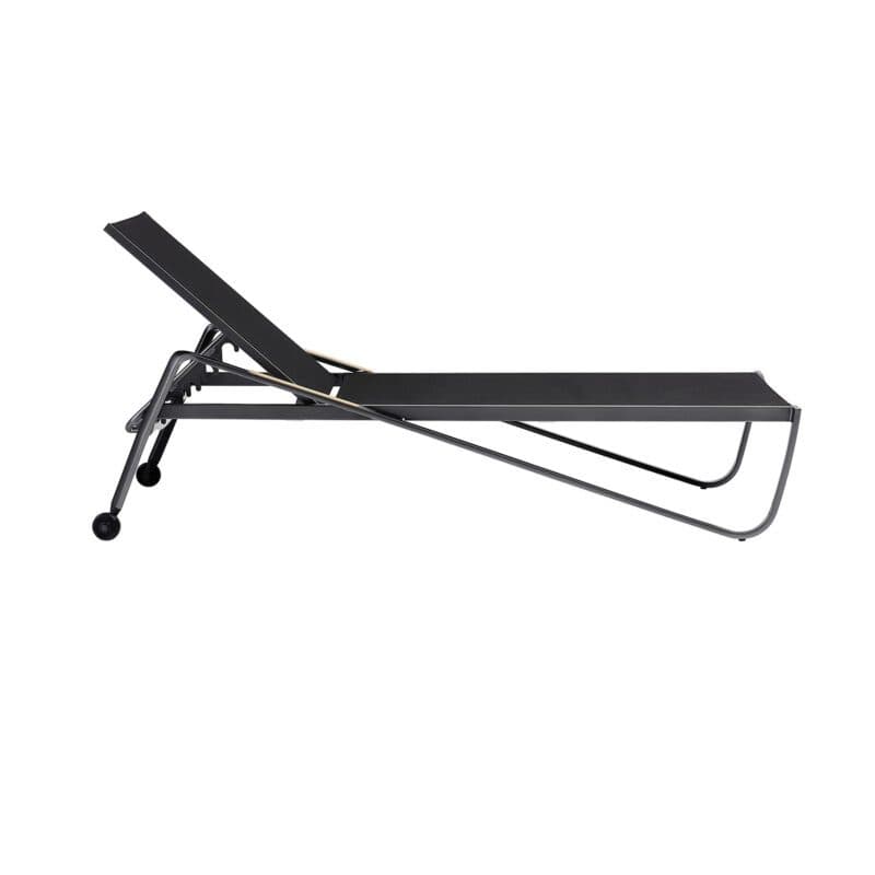 Kettler Diamond Stapelliege, Alu anthrazit, Twitchell® charcoal, Armlehnen Teak