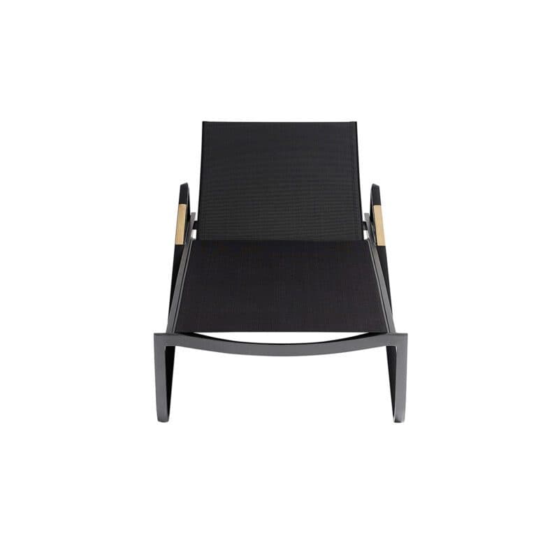 Kettler Diamond Stapelliege, Alu anthrazit, Twitchell® charcoal, Armlehnen Teak