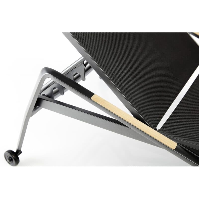 Kettler Diamond Stapelliege, Alu anthrazit, Twitchell® charcoal, Armlehnen Teak