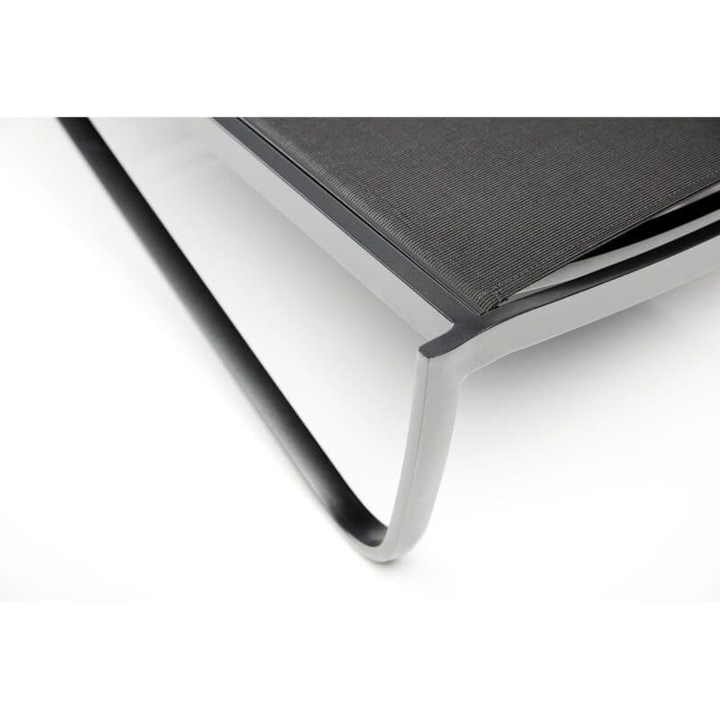 Kettler Diamond Stapelliege, Alu anthrazit, Twitchell® charcoal, Armlehnen Teak