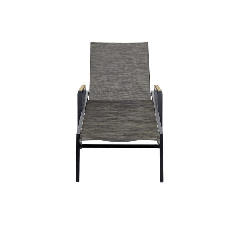 Kettler Ocean Skid/Memphis Sonnenliege, Alu anthrazit, Textilene bronze, Armlehnen Teak