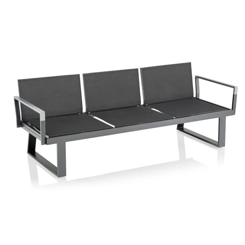 Kettler Rasmus Lounge/Liege, 3-sitzig, Alu anthrazit, Twitchell® charcoal, Armlehne Alu