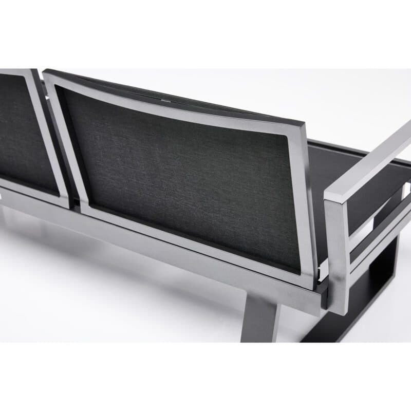 Kettler Rasmus Lounge/Liege, 3-sitzig, Alu anthrazit, Twitchell® charcoal, Armlehne Alu