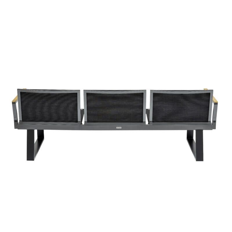 Kettler Rasmus Lounge/Liege, 3-sitzig, Alu anthrazit, Twitchell® charcoal, Armlehne Teak