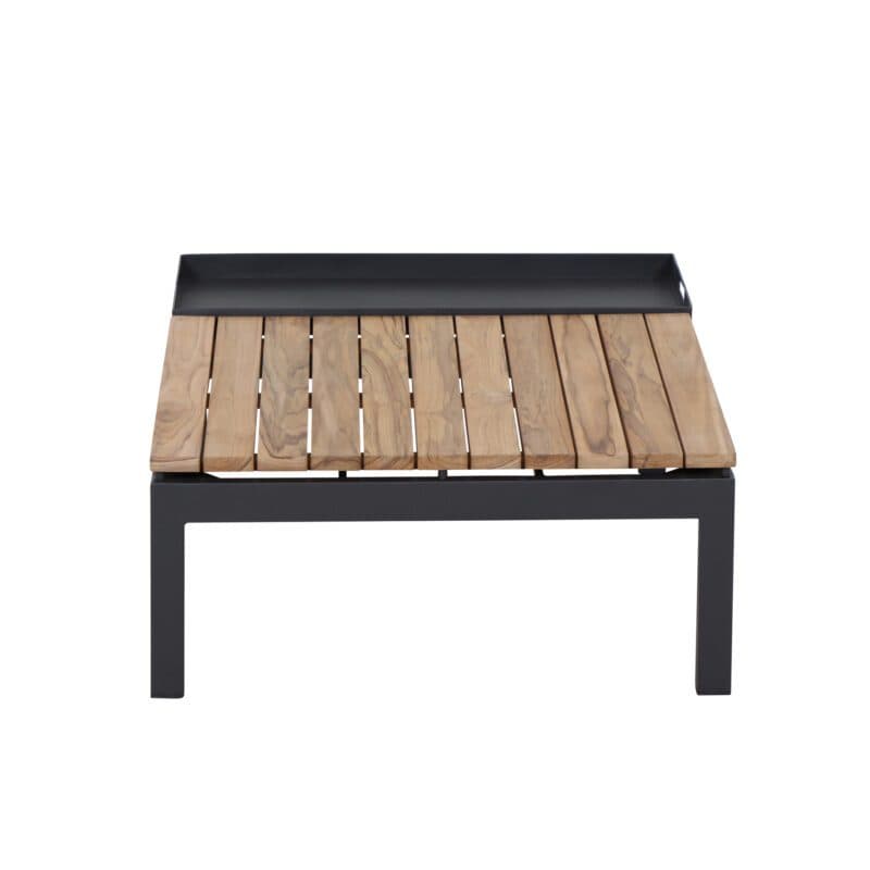 Siena Garden "Alvida" Loungetisch inkl. Tablett, Gestell Aluminium matt anthrazit, Tischplatte Teakholz, 102x74 cm