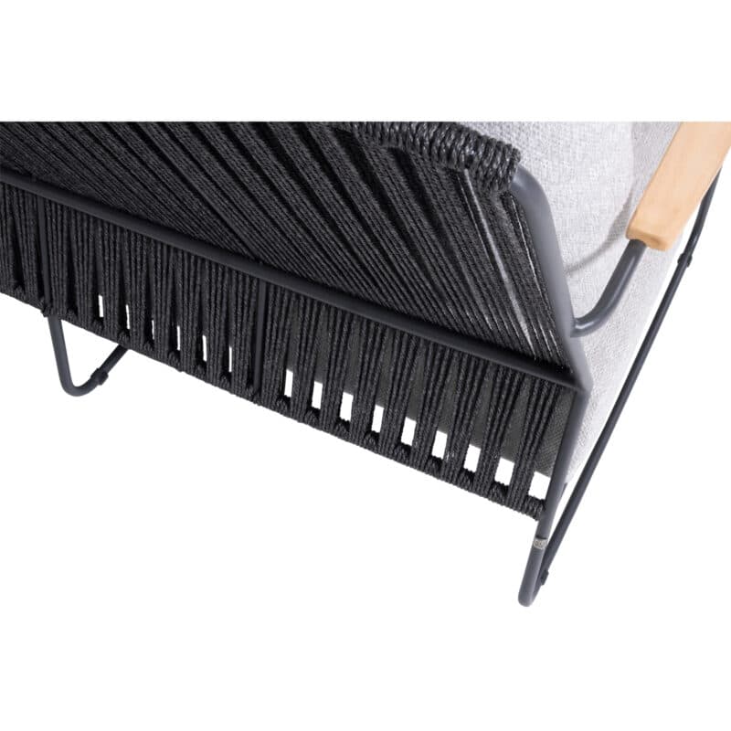 4seasons Outdoor "Balade" Loungemöbel, Edelstahl anthrazit, Rope anthrazit, Armlehnen Teak