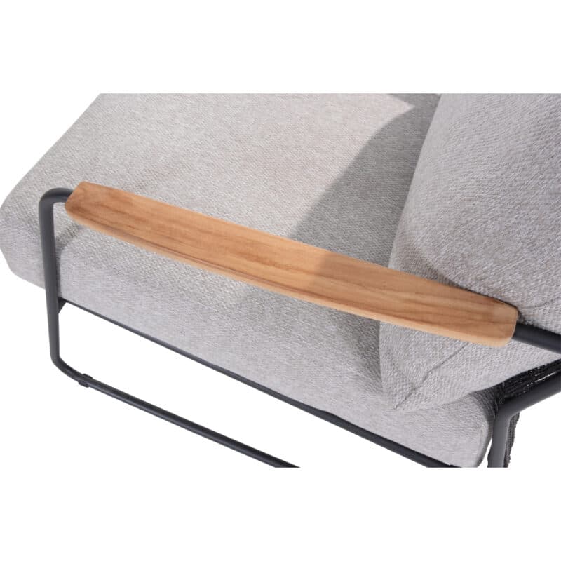 4seasons Outdoor "Balade" Loungemöbel, Edelstahl anthrazit, Rope anthrazit, Armlehnen Teak
