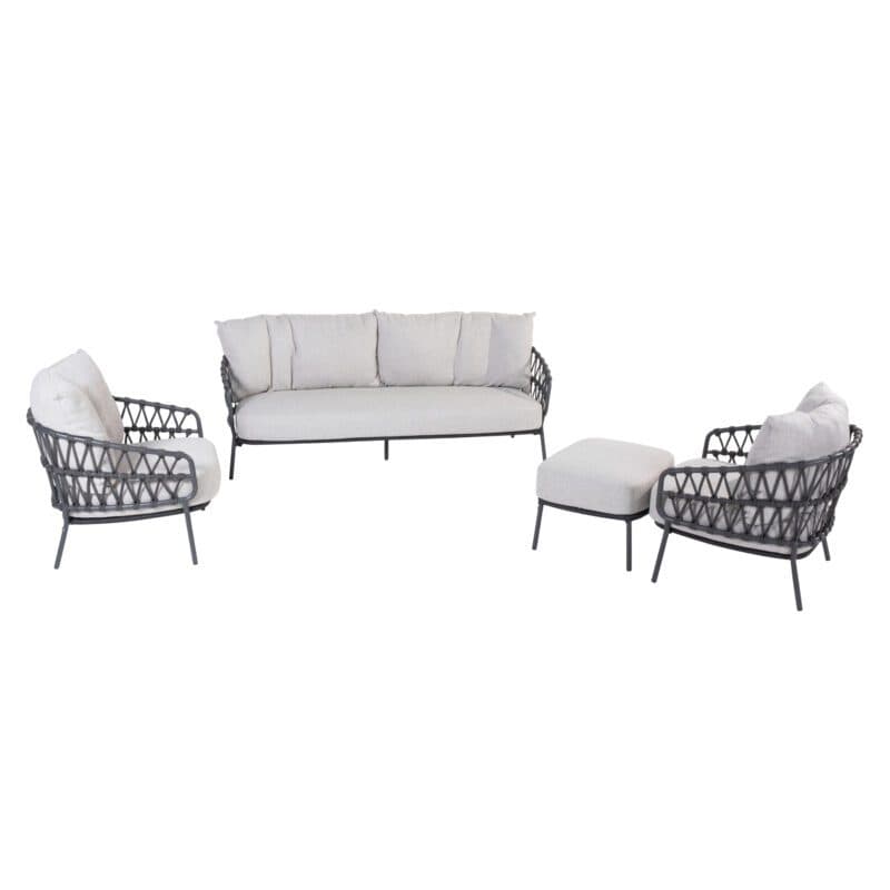 4Seasons Outdoor Loungeset "Calpi", Aluminium anthrazit, Rope anthrazit