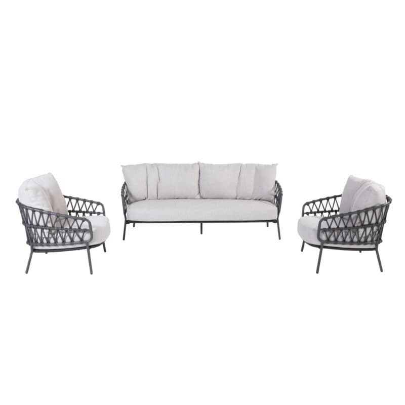 4Seasons Outdoor Loungeset "Calpi", Aluminium anthrazit, Rope anthrazit