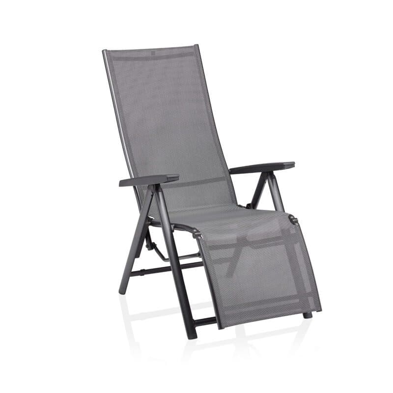 Kettler "Cirrus" Silver-Line Relaxsessel XL, Alu anthrazit, Textilbespannung anthrazit-grau