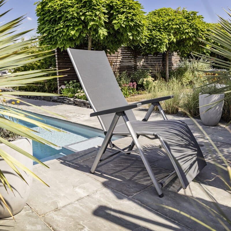 Kettler "Cirrus" Silver-Line Relaxsessel XL, Alu silber, Textilbespannung anthrazit-grau