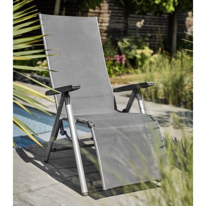 Kettler "Cirrus" Silver-Line Relaxsessel XL, Alu silber, Textilbespannung anthrazit-grau