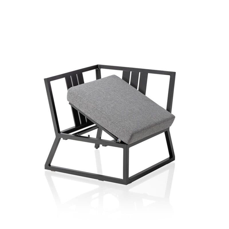 Kettler "Ocean Skid Modular/Ocean Skid City Line" Eckteil, Neigungsverstellung beidseitig, Gestell Aluminium anthrazit, Polster Olefin hellgrau meliert