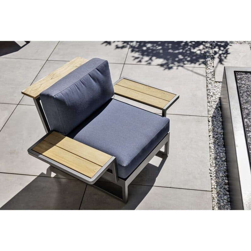 Kettler "Ocean Skid Platform" Loungemittelteil, Alu anthrazit matt, Bezug Agora® brisa plus Anbauelement und Universal-Ablagen