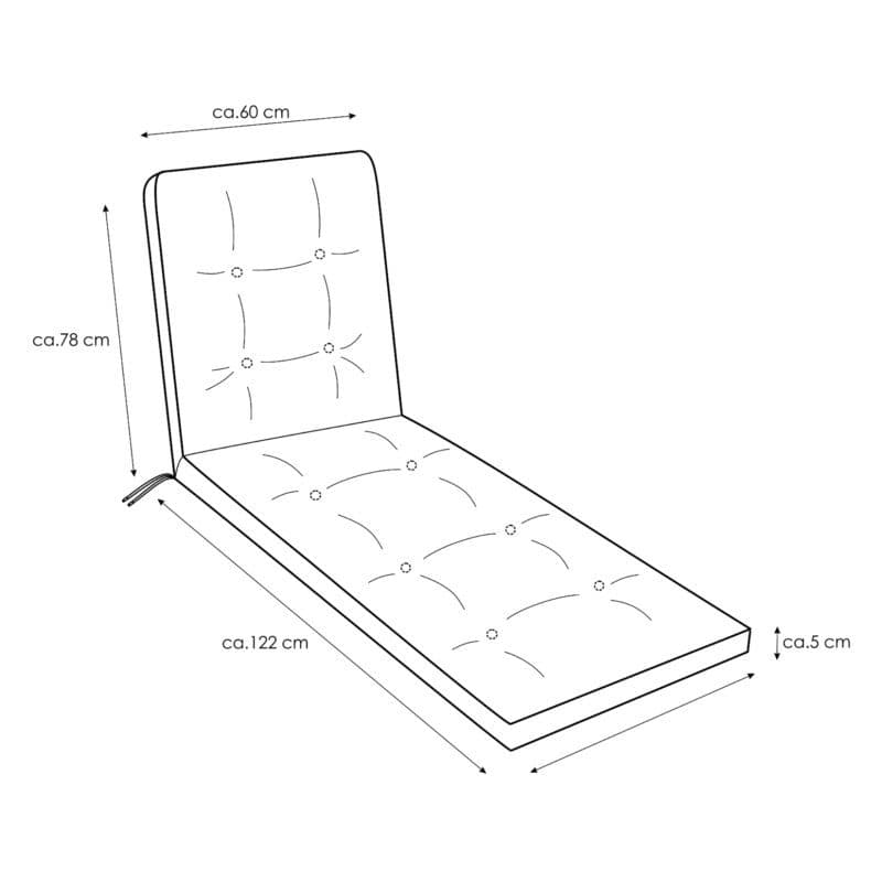 KETTtex Auflage für Gartenliege, 200x60x5 cm