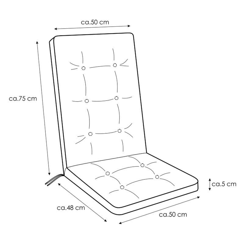 KETTtex Auflage für Hochlehner/Klappsessel, 123x50x5 cm