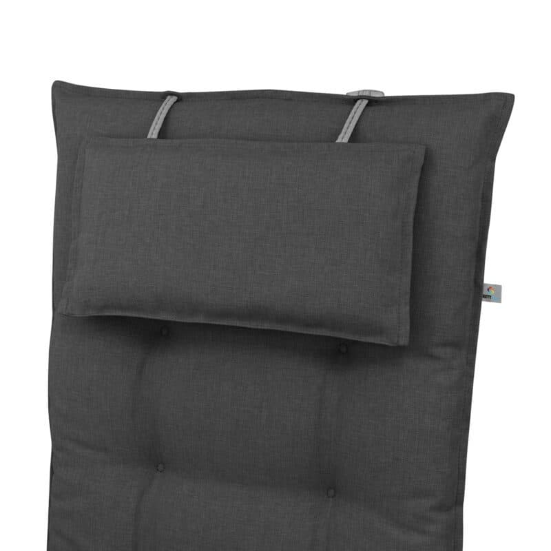 KETTtex Auflage für Hochlehner/Klappsessel, 123x50x7 cm, anthrazit, mit Kopfpolster