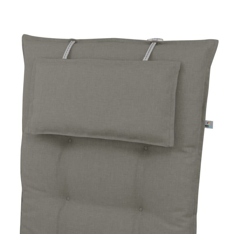KETTtex Auflage für Hochlehner/Klappsessel, 123x50x7 cm, grau, mit Kopfpolster
