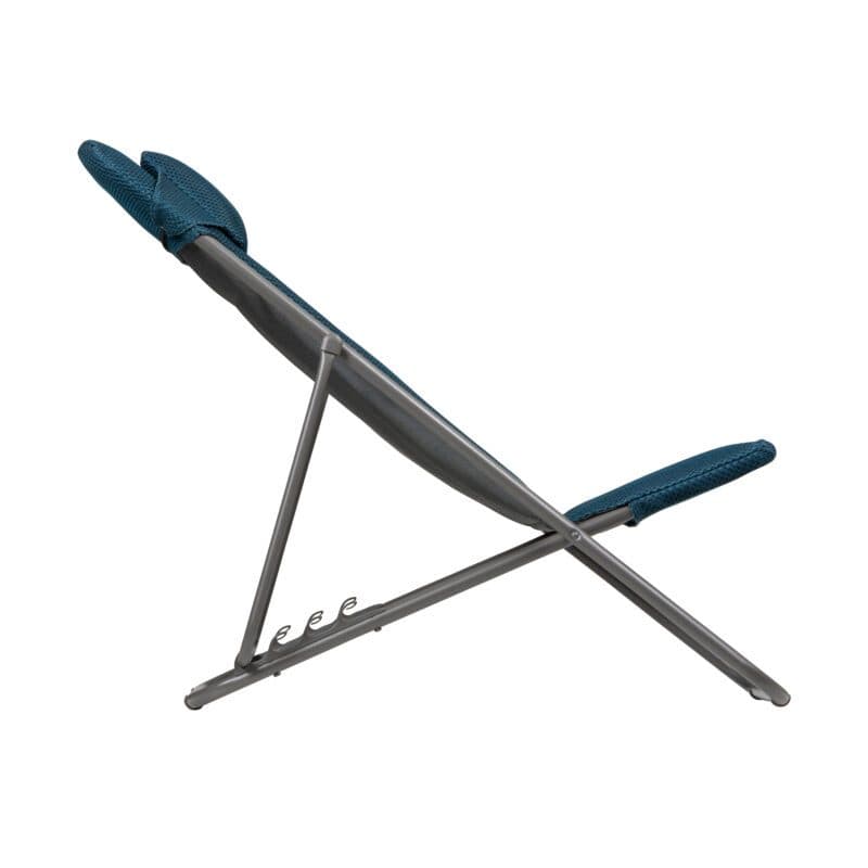 Lafuma Liegestuhl "Maxi Transat Plus BeComfort®", Gestell Stahl titane, Liegefläche BeComfort® bleu encre
