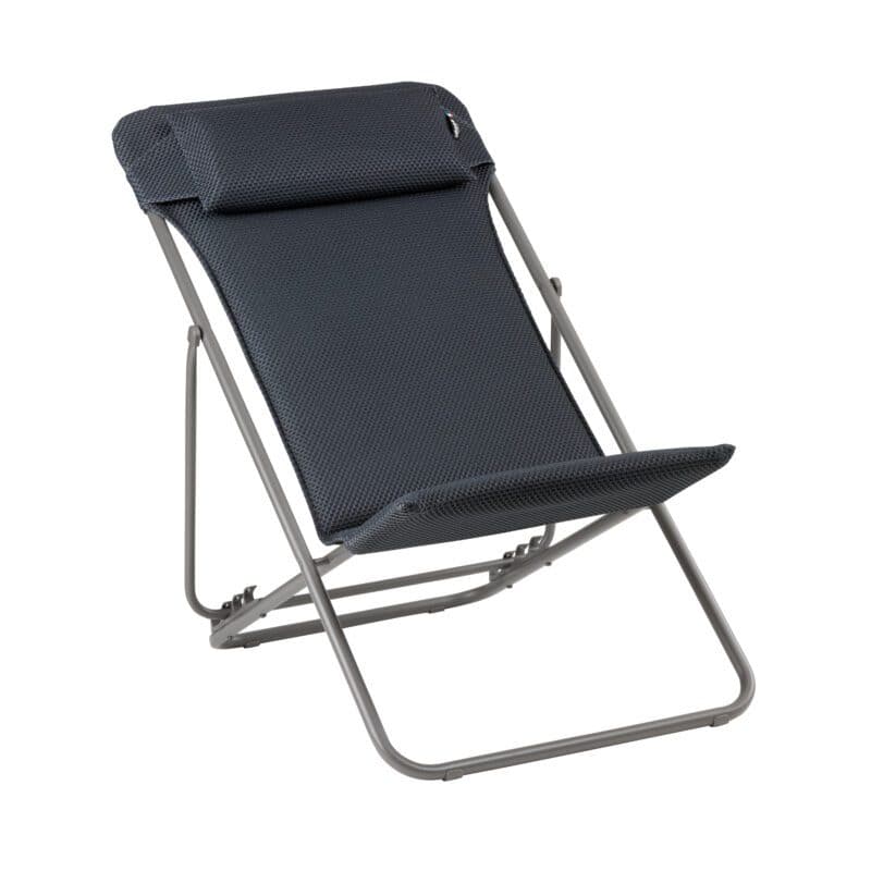 Lafuma Liegestuhl "Maxi Transat Plus BeComfort®", Gestell Stahl titane, Liegefläche BeComfort® dark grey