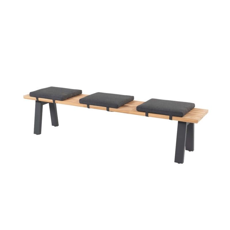 4Seasons Outdoor "Ambassador" Sitzbank 200x40 cm, Edelstahl anthrazit, Sitzfläche Teak massiv