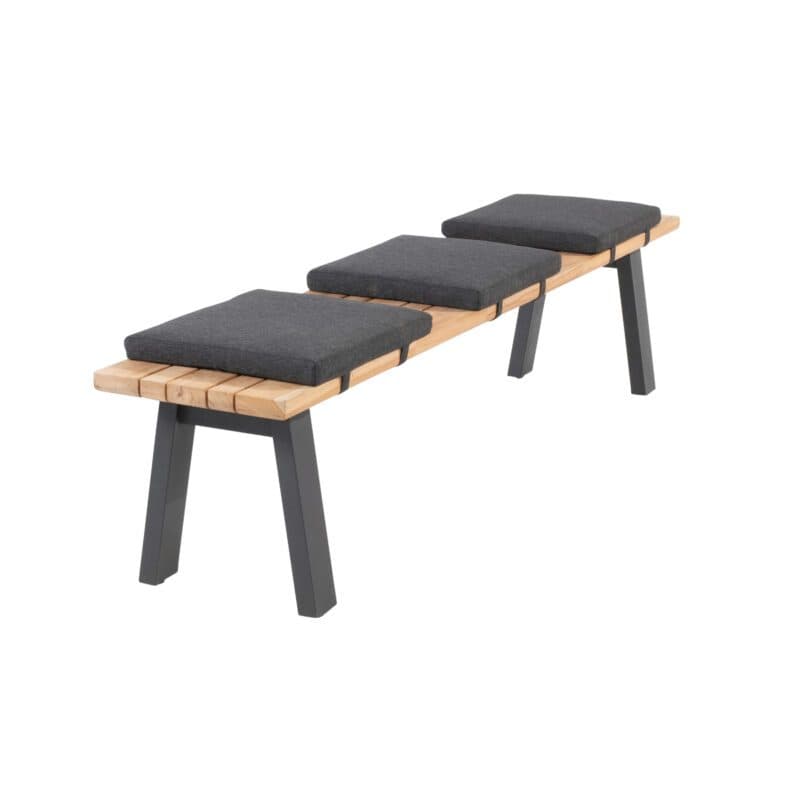 4Seasons Outdoor "Ambassador" Sitzbank 200x40 cm, Edelstahl anthrazit, Sitzfläche Teak massiv