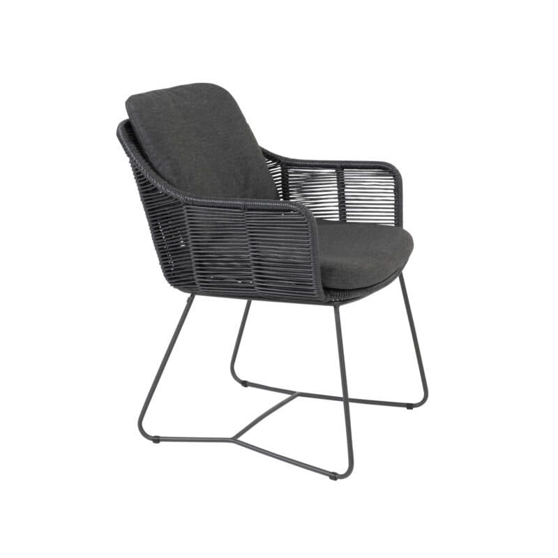 4Seasons Outdoor "Belmond" Diningsessel, Gestell Edelstahl anthrazit, Sitzschale Polyrattan anthrazit, Sitz- und Rückenkissen Olefin