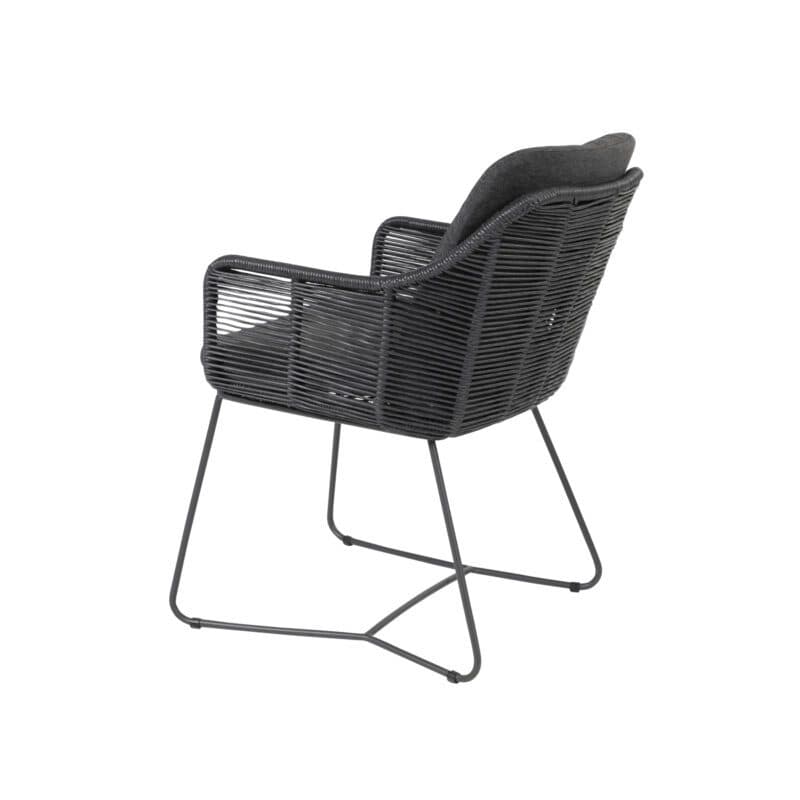 4Seasons Outdoor "Belmond" Diningsessel, Gestell Edelstahl anthrazit, Sitzschale Polyrattan anthrazit, Sitz- und Rückenkissen Olefin