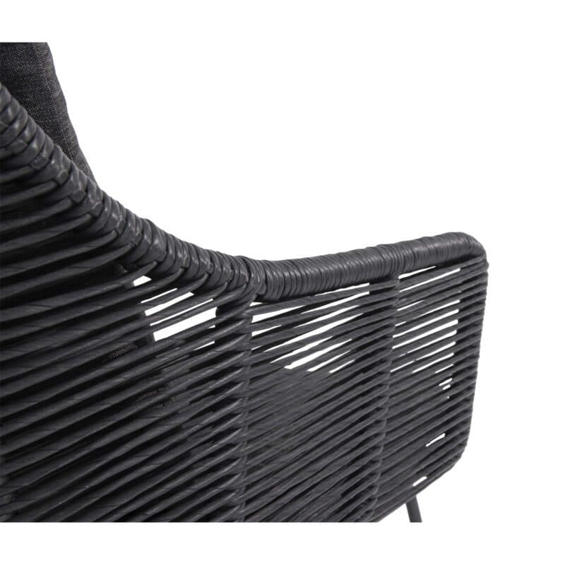 4Seasons Outdoor "Belmond" Diningsessel, Gestell Edelstahl anthrazit, Sitzschale Polyrattan anthrazit, Sitz- und Rückenkissen Olefin, Detail Geflecht