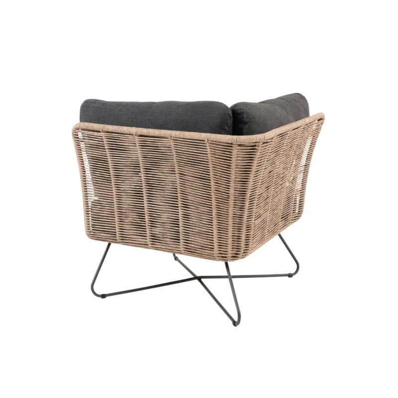 4Seasons Outdoor "Belmond" Lounge-Eckteil, Gestell Edelstahl anthrazit, Polyrattan natur, Kissen Olefin anthrazit