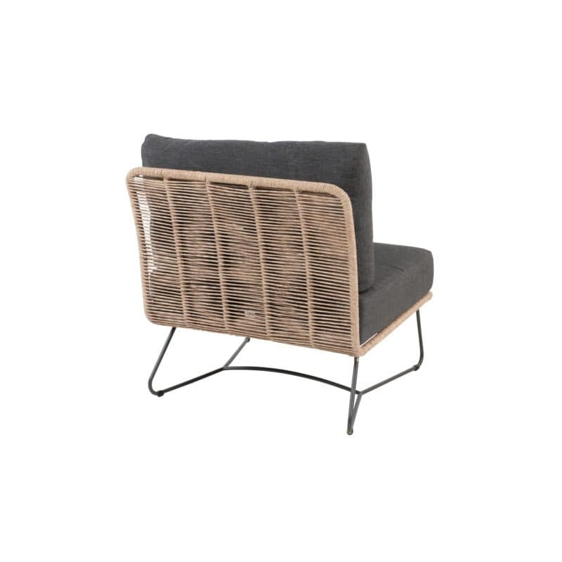 4Seasons Outdoor "Belmond" Lounge-Mittelteil, Gestell Edelstahl anthrazit, Polyrattan natur, Kissen Olefin anthrazit