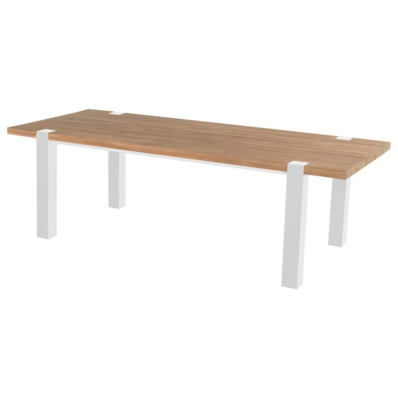 Hartman "Esmee" Gartentisch 200x100 cm, Gestell Aluminium white, Tischplatte Teakholz